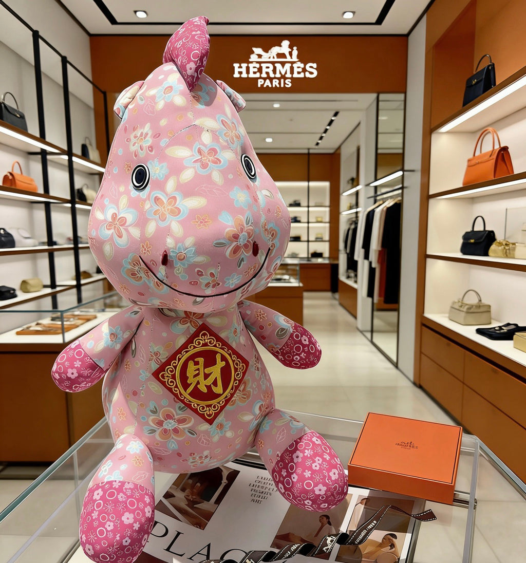 Hermès Pink Printed Horse Plush Toy - album image 4