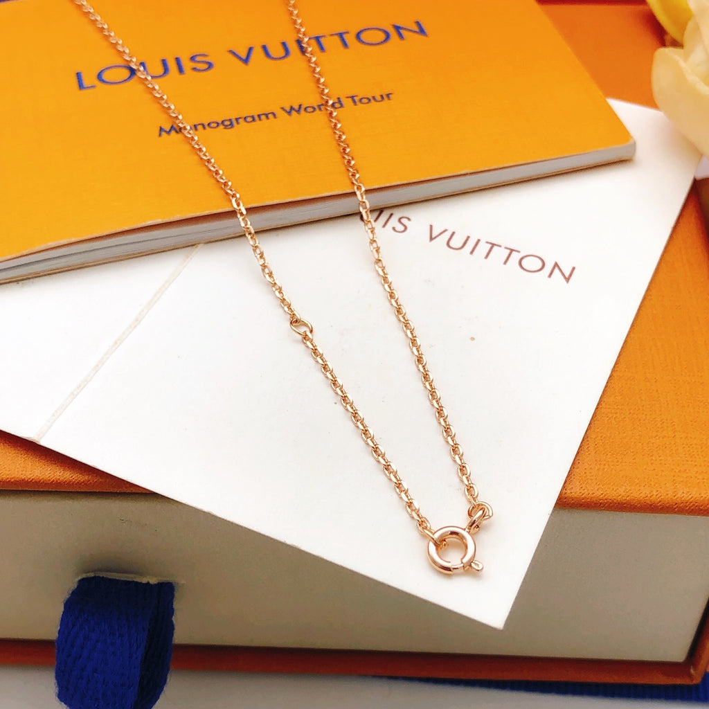 Louis Vuitton Rose Gold-Tone Gold-Tone Blue Mother-of-Pearl Necklace - album image 4