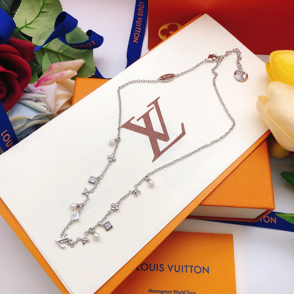Louis Vuitton Square Crystal Accent Necklace - album image 3