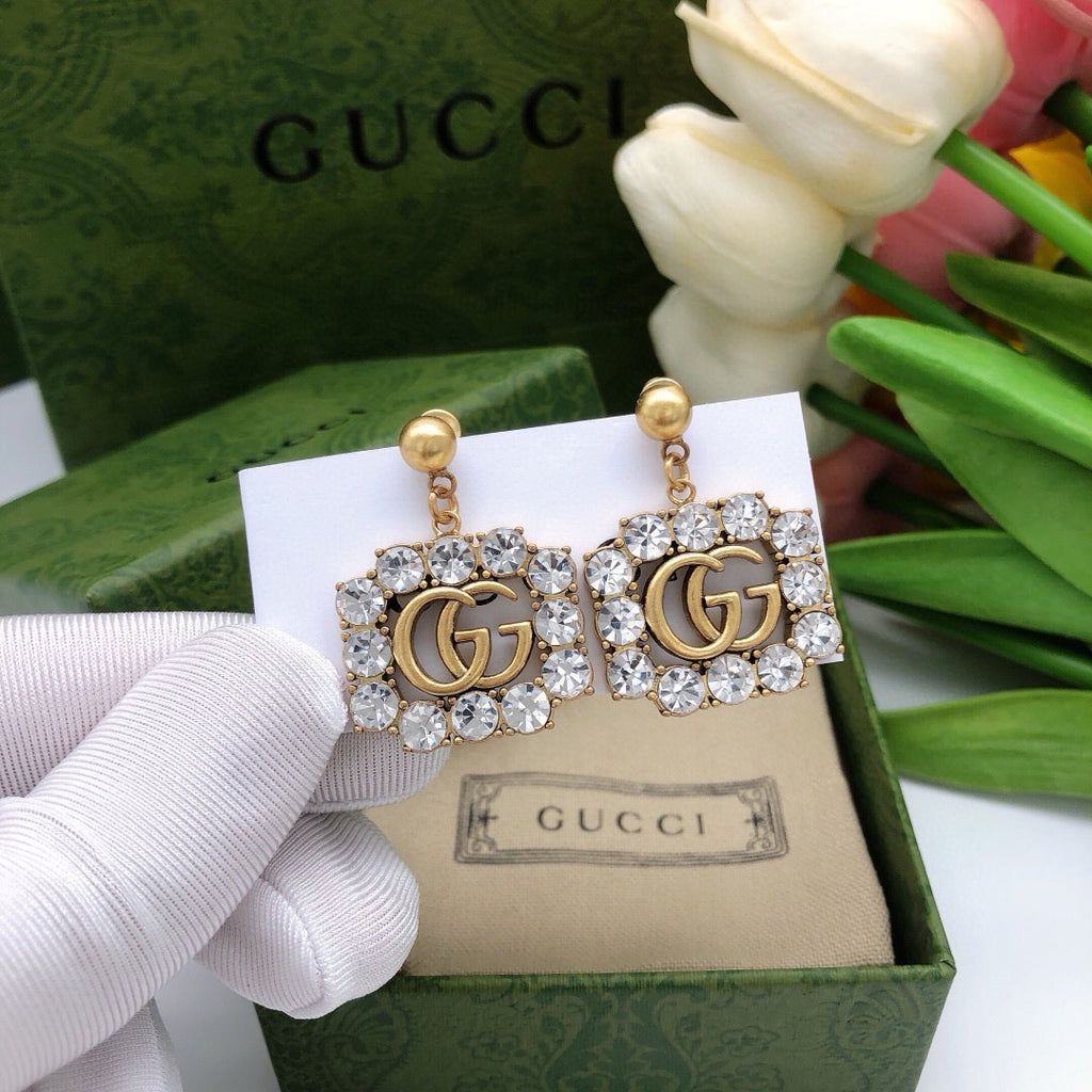 Gucci Square Crystal Accent Earrings - album image 2
