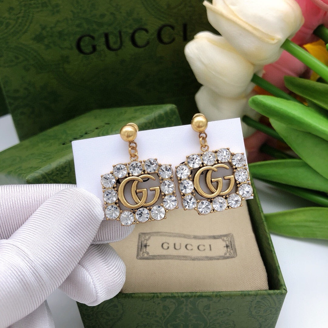 Gucci Square Crystal Accent Earrings - album image 2