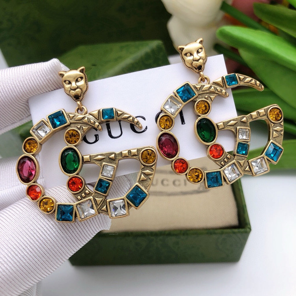 Gucci Interlocking G Multicolor Crystal Accent Earrings - album image 1