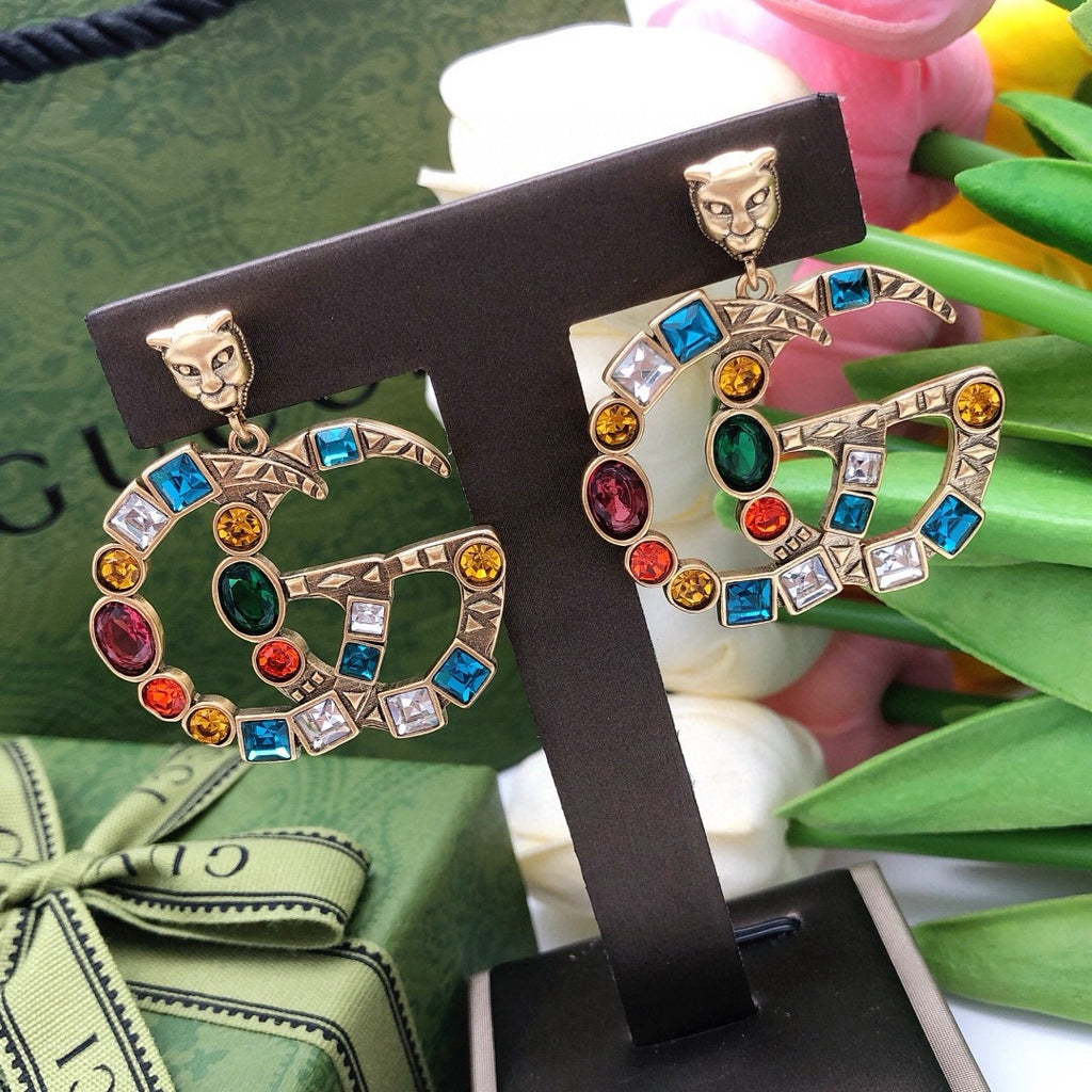 Gucci Interlocking G Multicolor Crystal Accent Earrings - album image 6