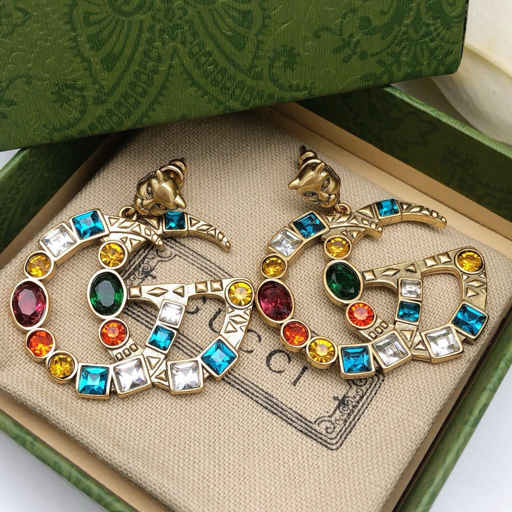 Gucci Interlocking G Multicolor Crystal Accent Earrings - album image 3