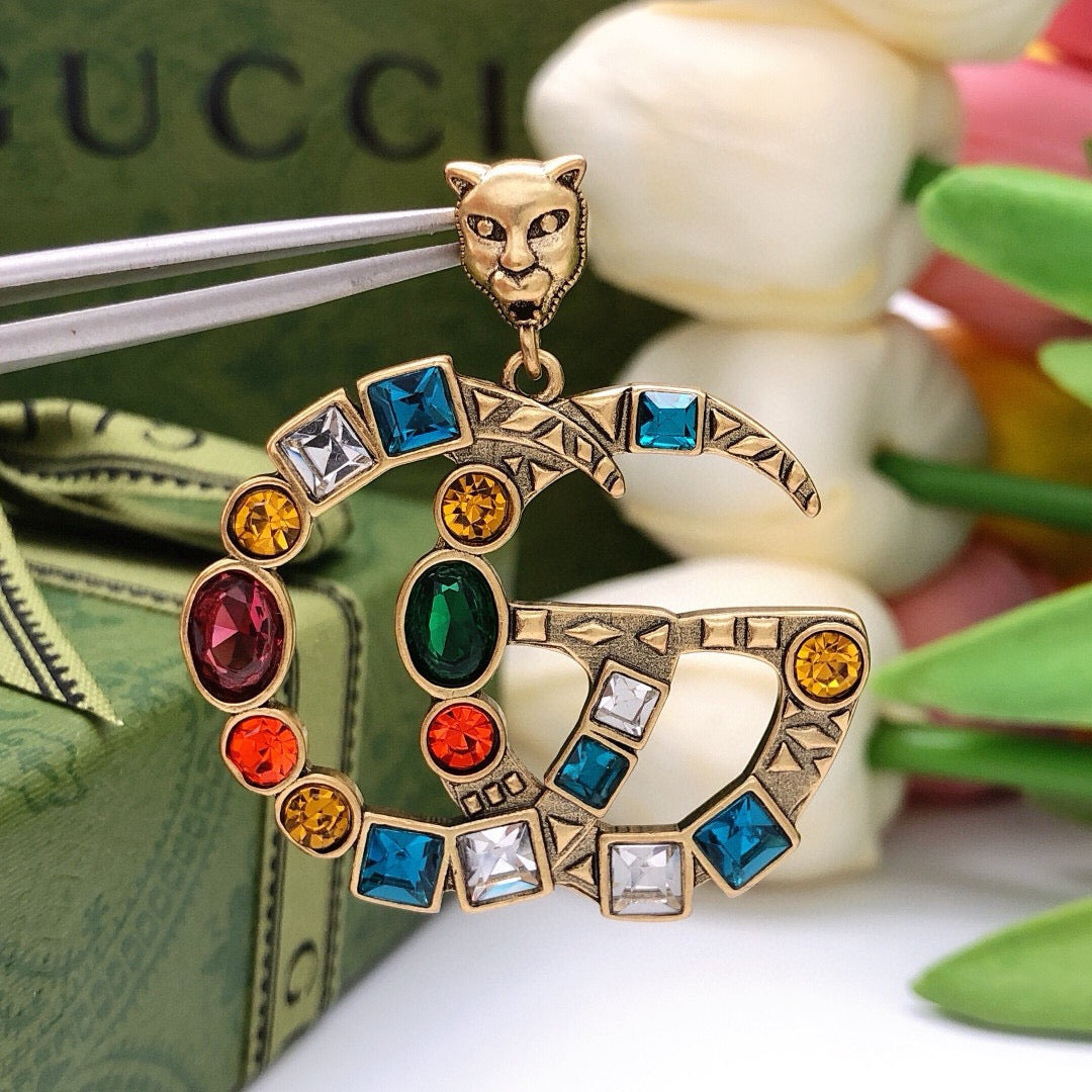 Gucci Interlocking G Multicolor Crystal Accent Earrings - album image 2