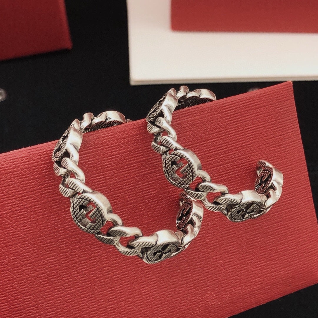 Gucci Antique Silver-Tone Silver-Tone Circular Earrings - album image 3