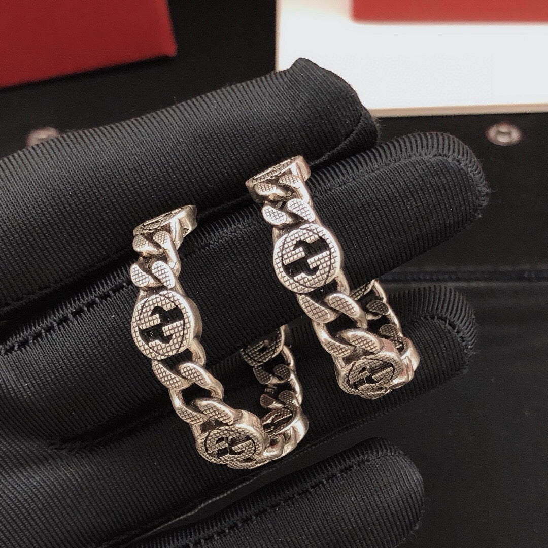 Gucci Antique Silver-Tone Silver-Tone Circular Earrings - album image 6