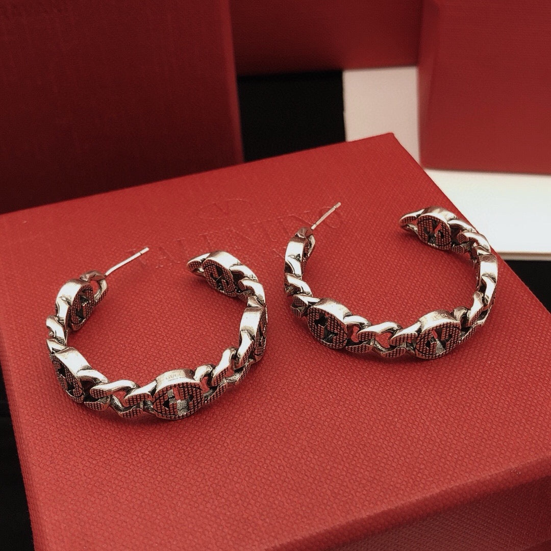 Gucci Antique Silver-Tone Silver-Tone Circular Earrings - album image 2
