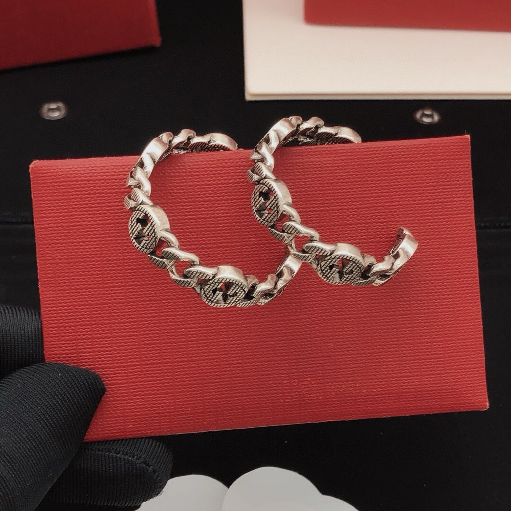Gucci Antique Silver-Tone Silver-Tone Circular Earrings - album image 4