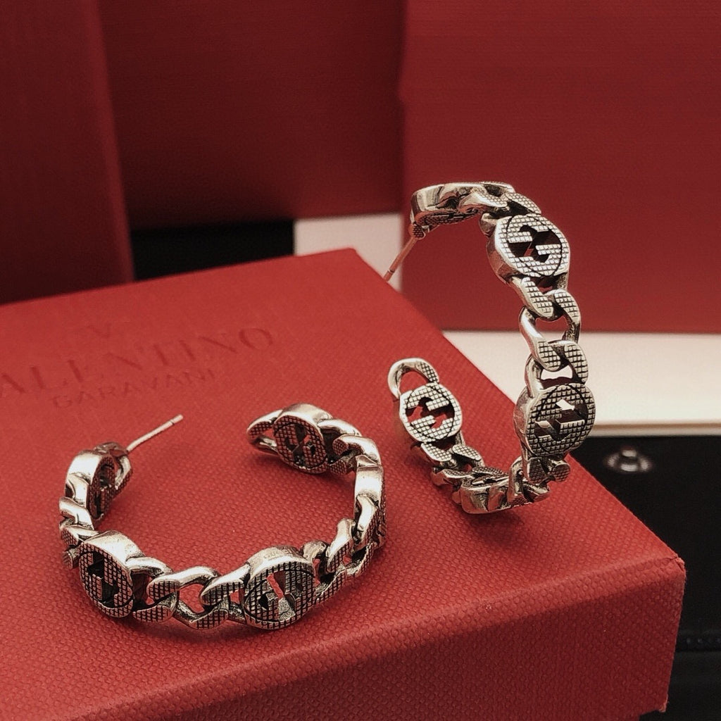 Gucci Antique Silver-Tone Silver-Tone Circular Earrings - album image 1