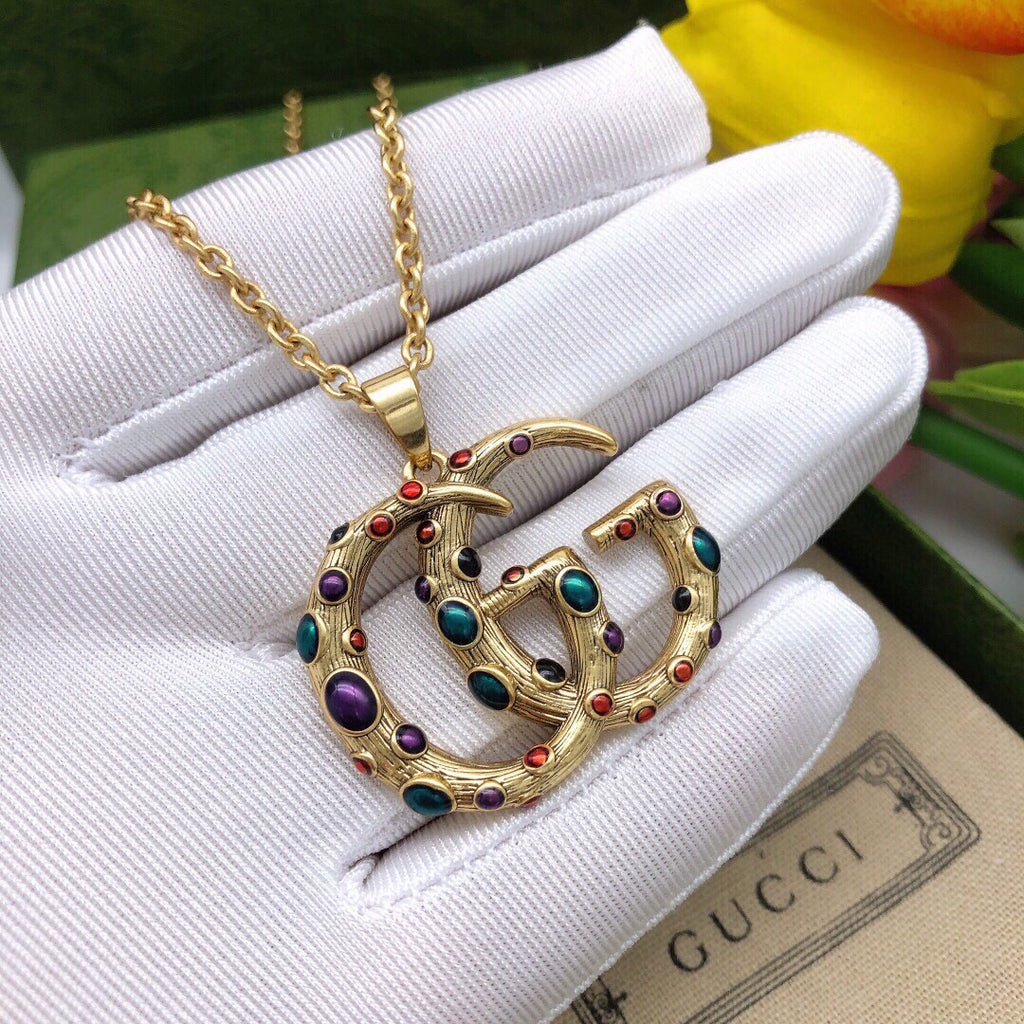 Gucci Interlocking G Multicolor Crystal Accent Necklace - album image 5