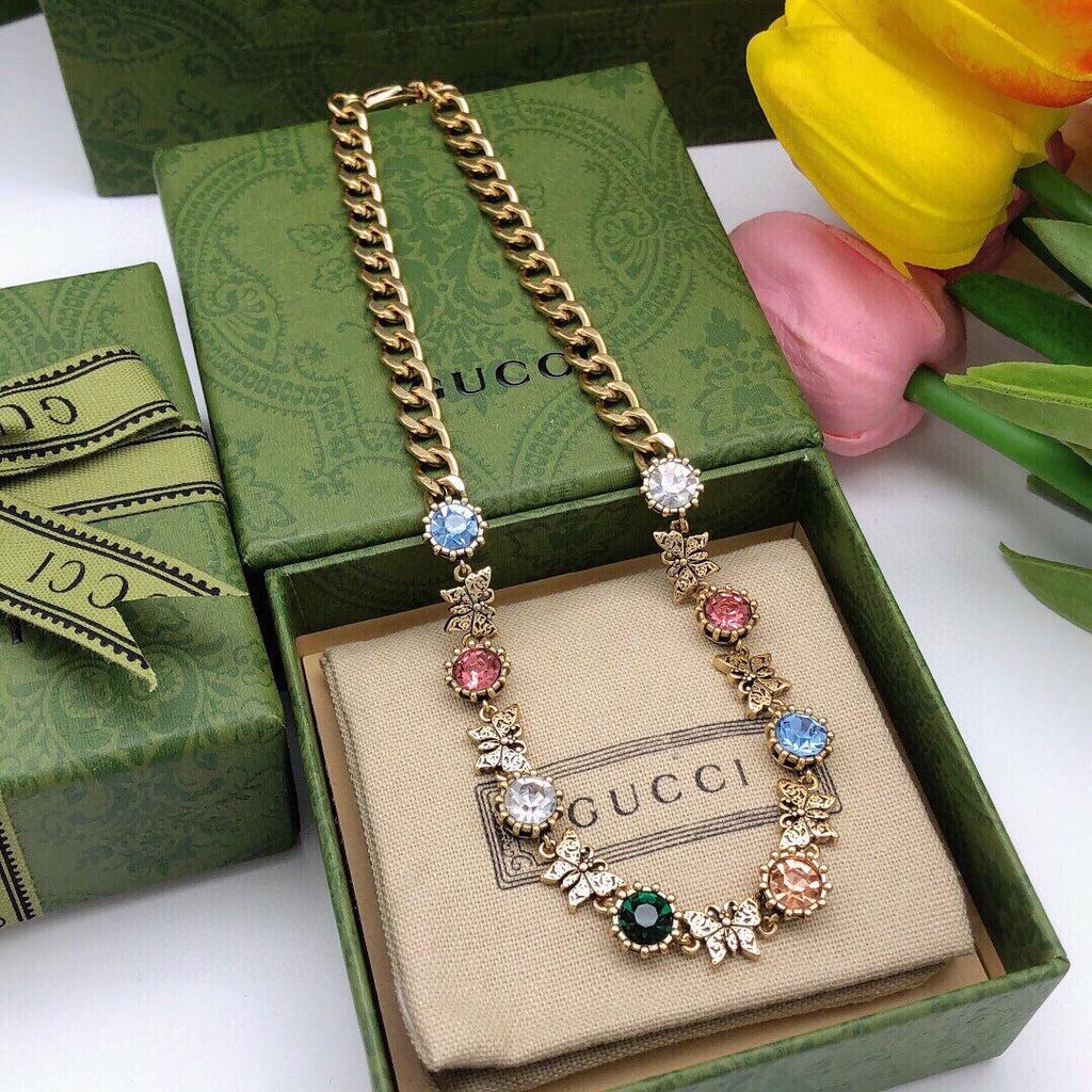 Gucci Interlocking G Multicolor Crystal Accent Necklace - album image 1