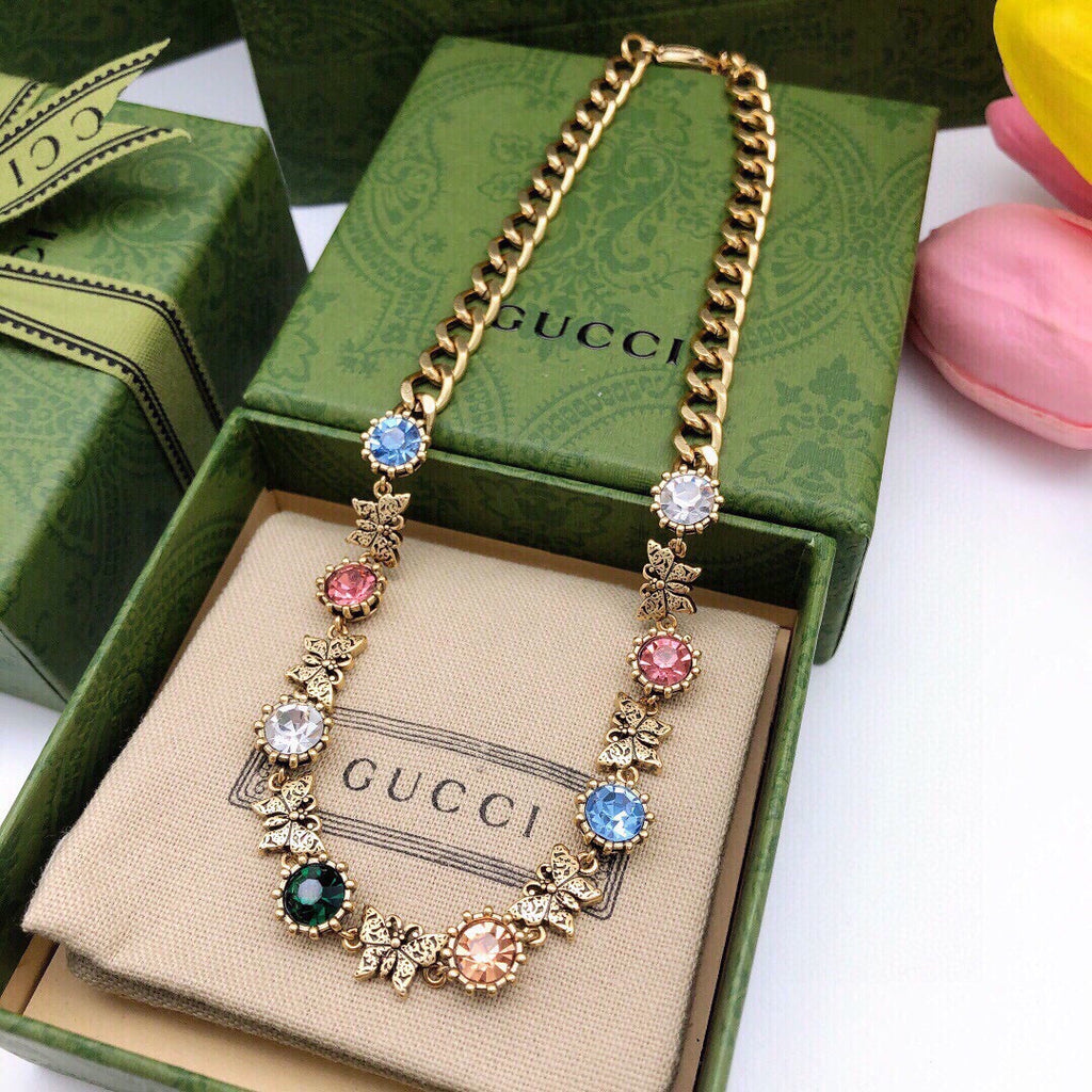 Gucci Interlocking G Multicolor Crystal Accent Necklace - album image 2