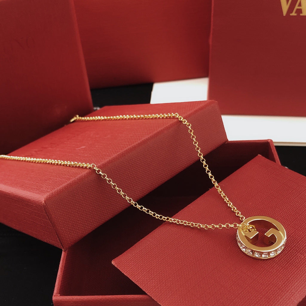 Gucci Circular Square Crystal Accent Necklace - album image 2