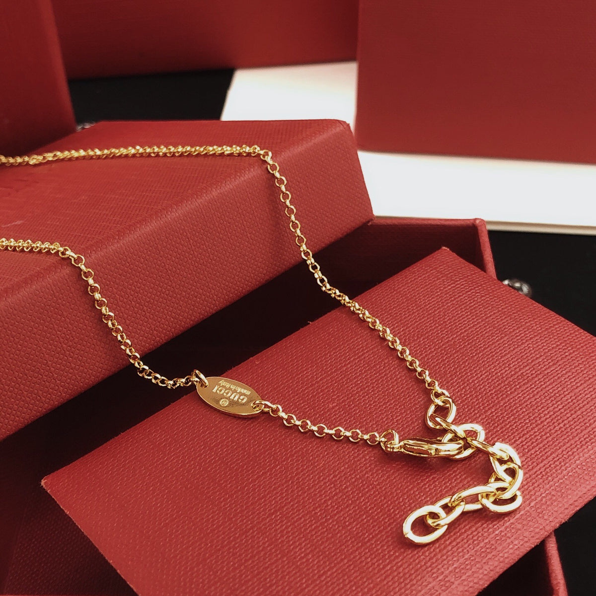 Gucci Circular Square Crystal Accent Necklace - album image 4