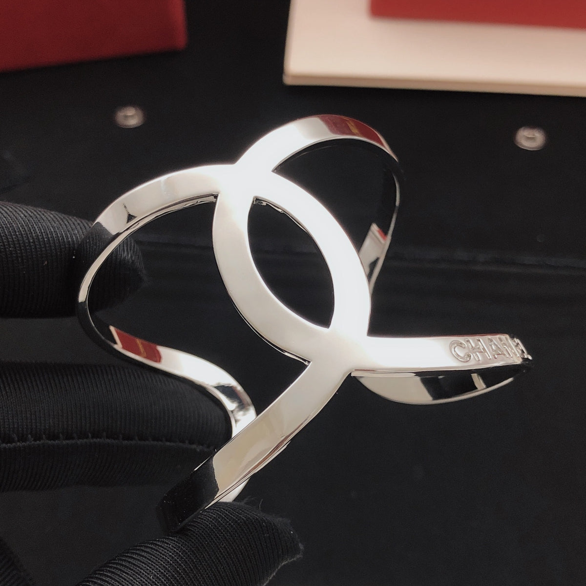 Chanel Silver-Tone Polished Bangle - album image 3