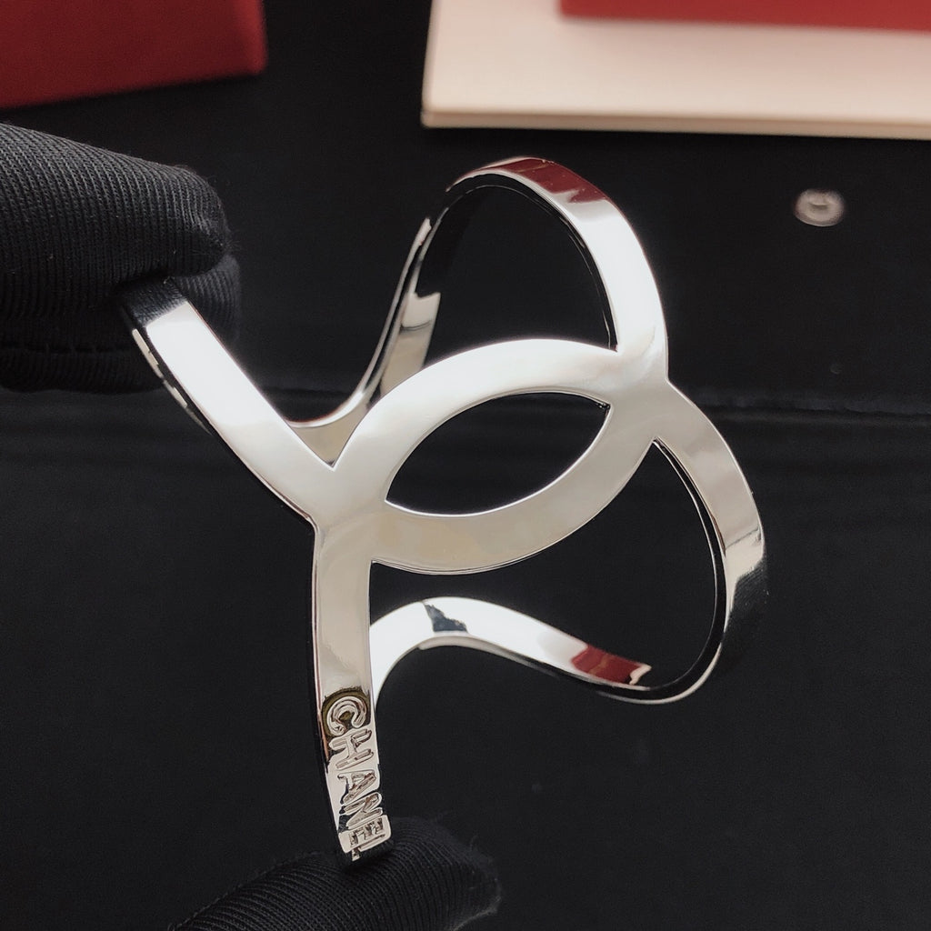Chanel Silver-Tone Polished Bangle - album image 1