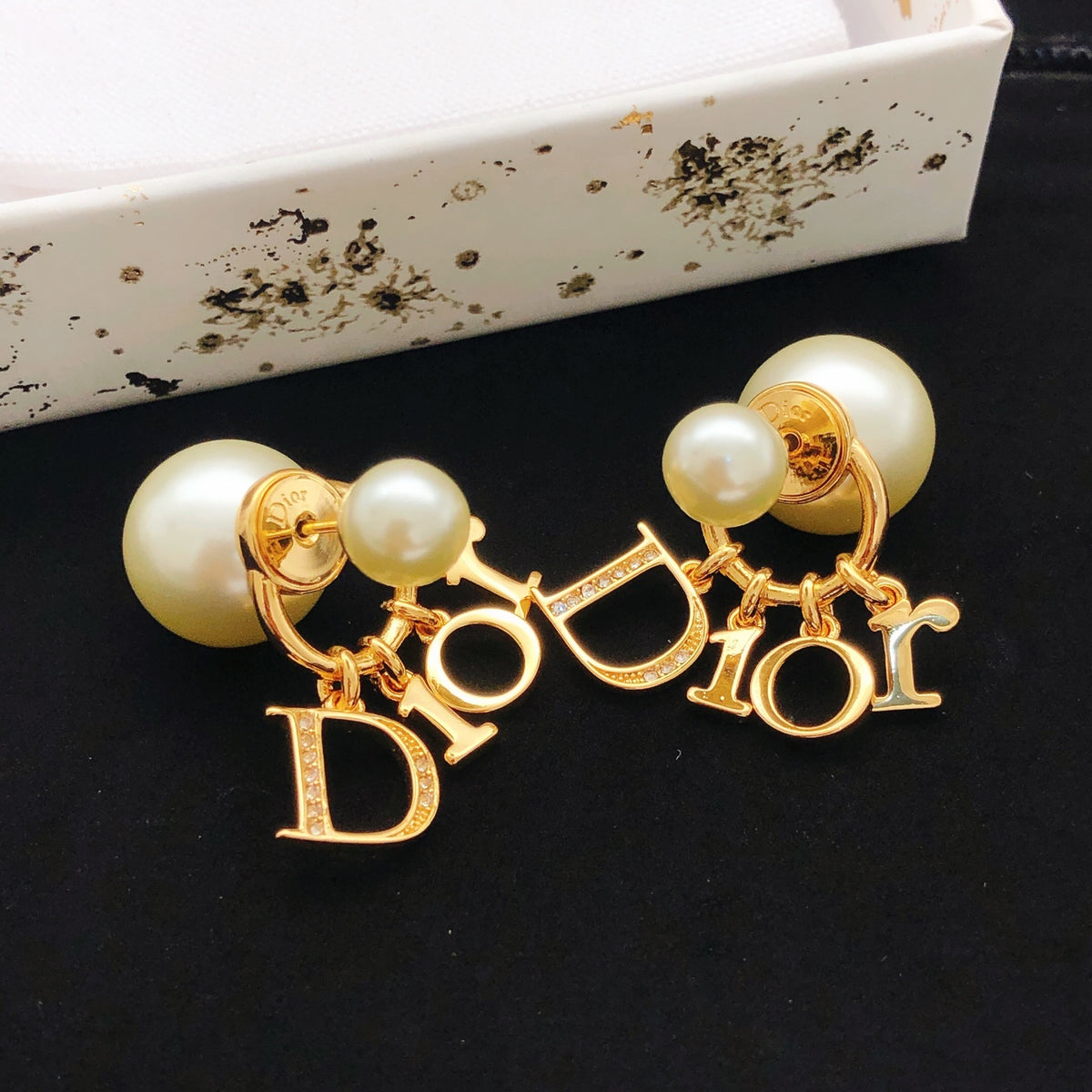 Dior Gold-Tone Letter Pearl-Look Earrings - product image 2