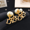 Dior Gold-Tone Letter Pearl-Look Earrings - product image 1