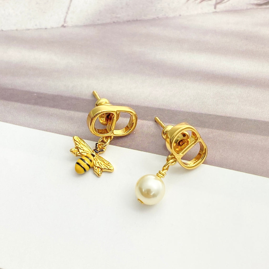Dior Asymmetric Bee and Pearl-Look Earrings - product image 7
