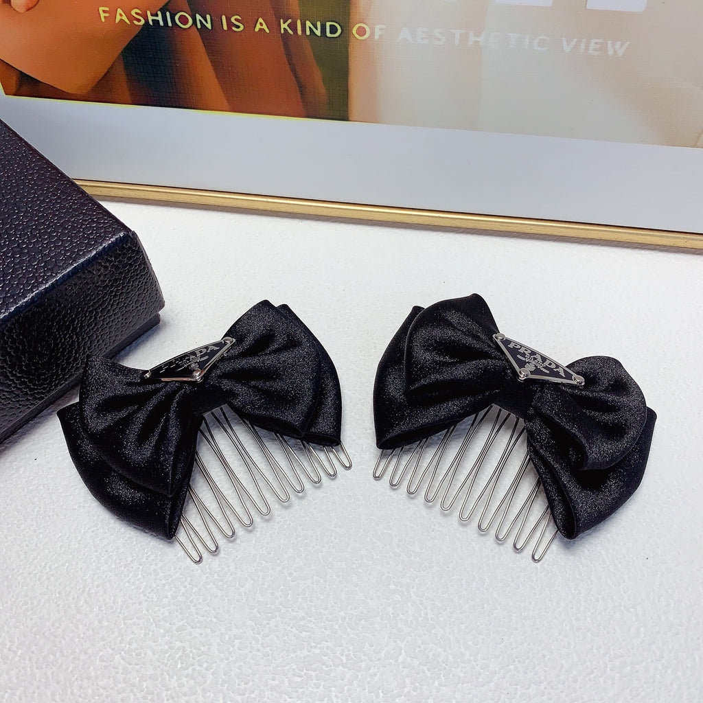 Prada Black Bow Hair Comb Pair - album image 1