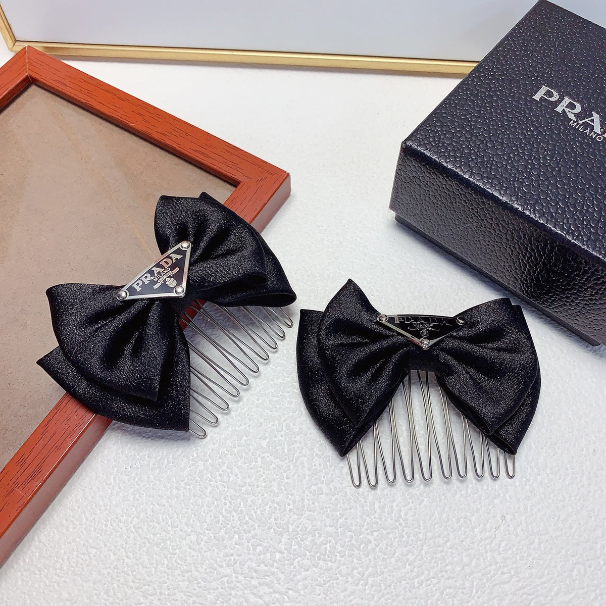 Prada Black Bow Hair Comb Pair - album image 4