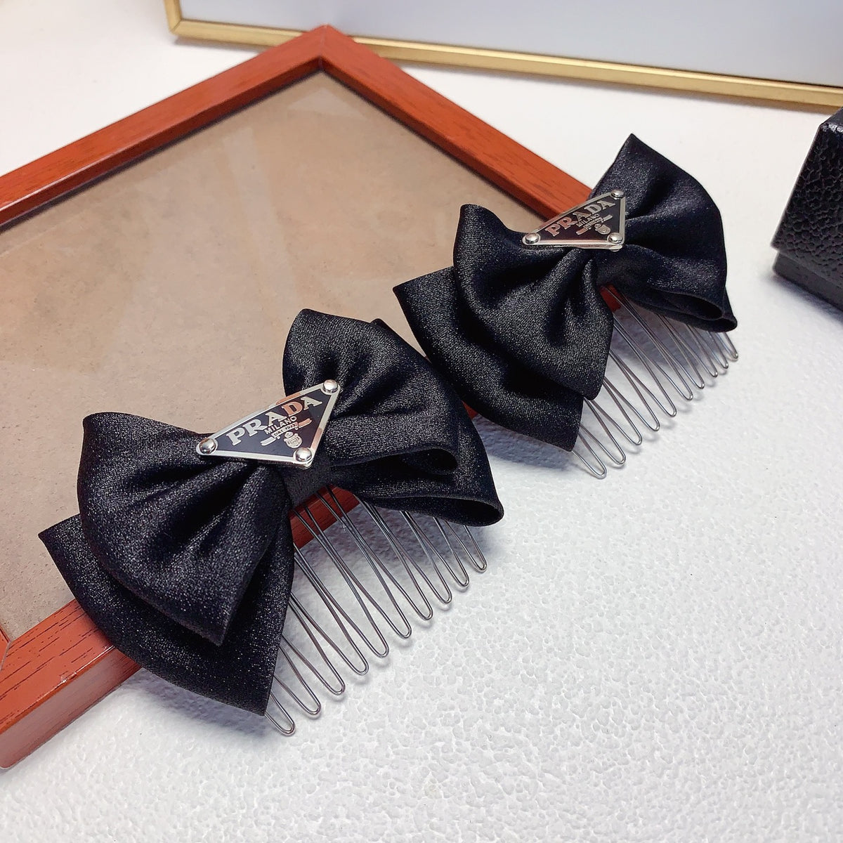 Prada Black Bow Hair Comb Pair - album image 2