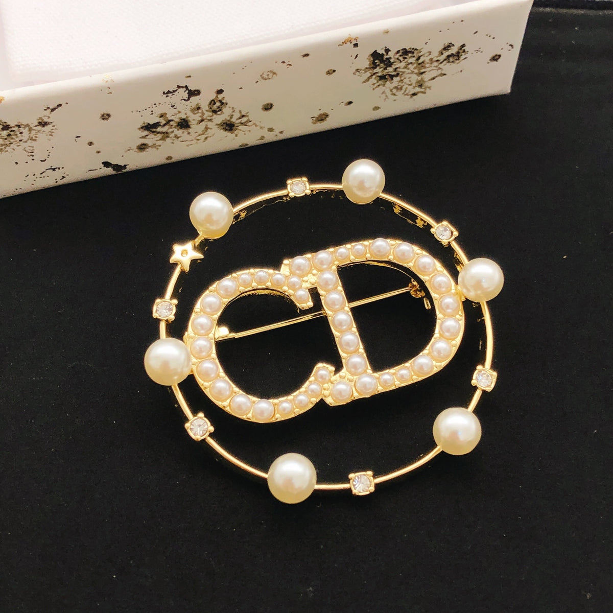 Dior Beaded Circle CD Brooch - product image 1