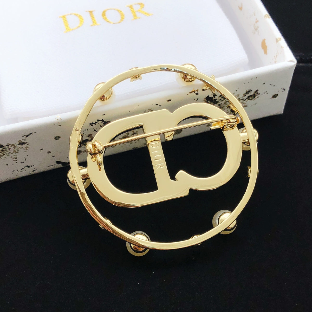 Dior Beaded Circle CD Brooch - product image 3