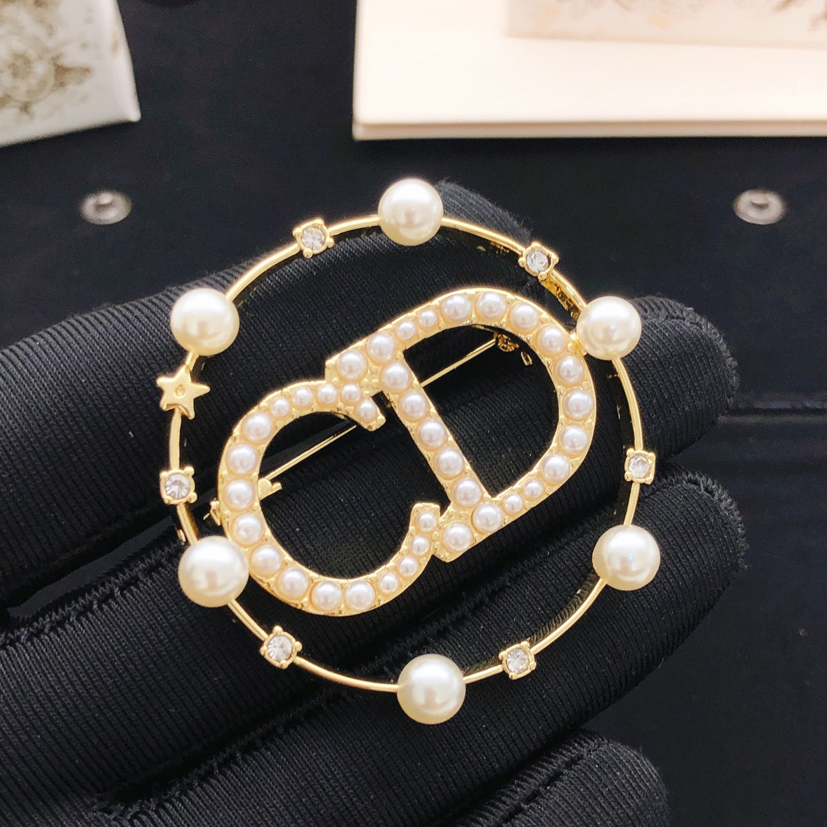 Dior Beaded Circle CD Brooch - product image 4