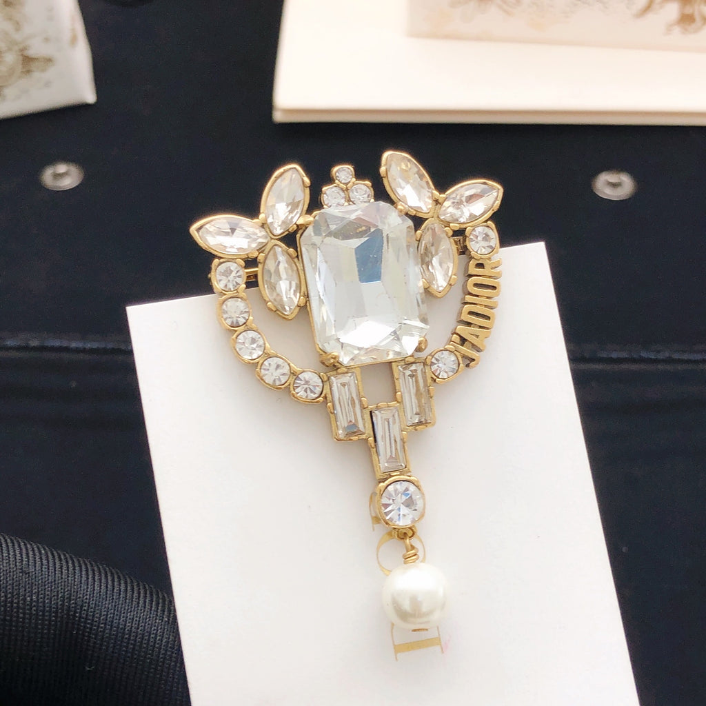 Dior Marquise Cluster Pearl-Look Drop Brooch - product image 5