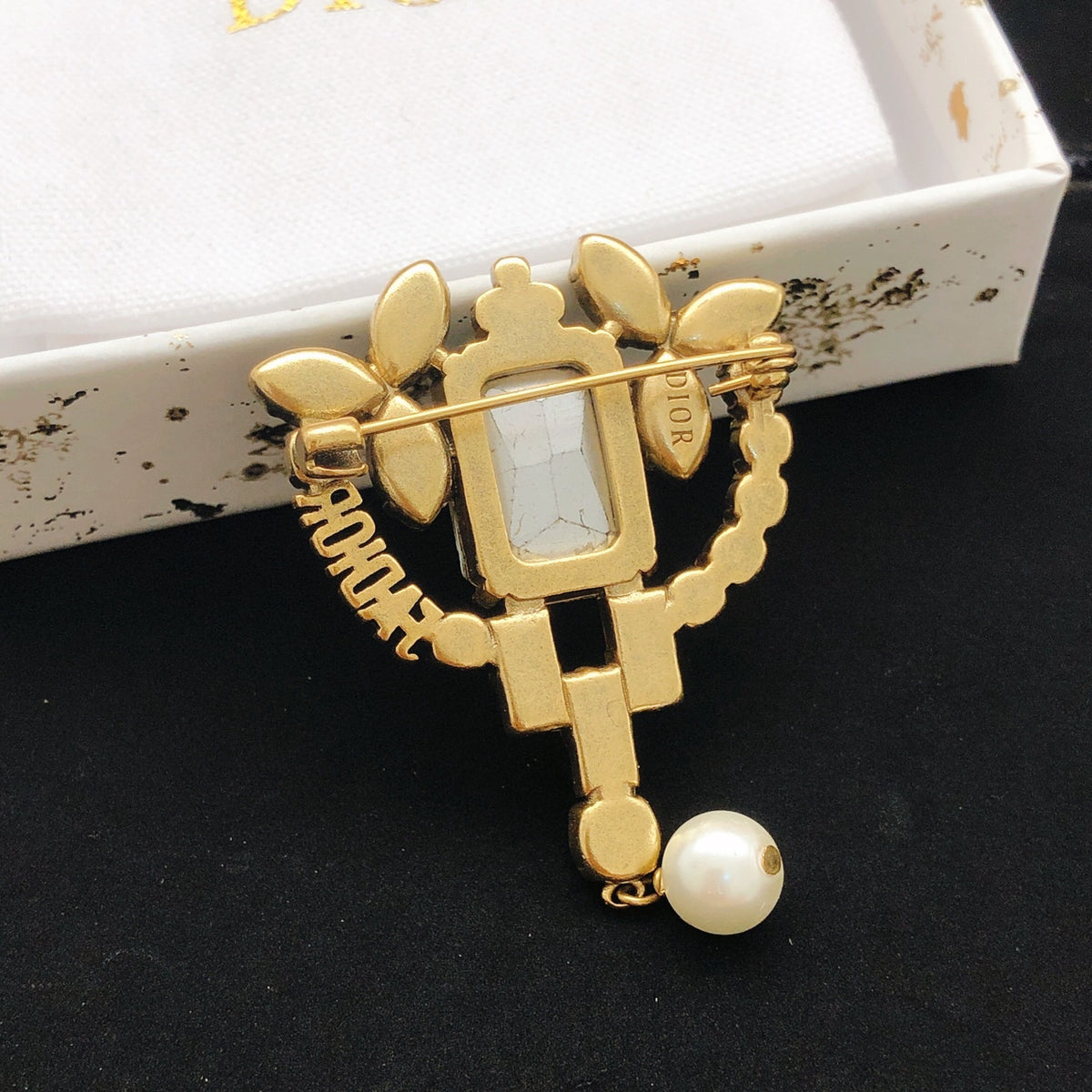 Dior Marquise Cluster Pearl-Look Drop Brooch - product image 3