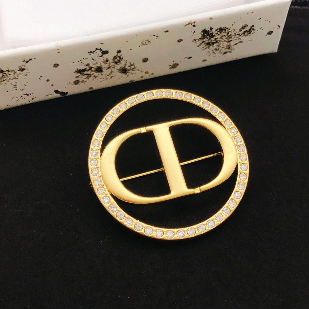 Dior Gold-Tone Circular CD Brooch - product image 4