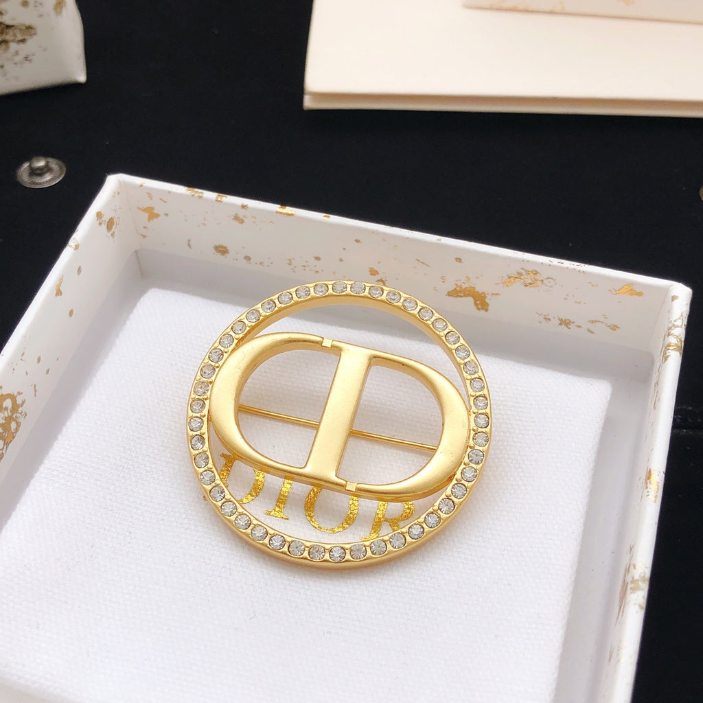 Dior Gold-Tone Circular CD Brooch - product image 3