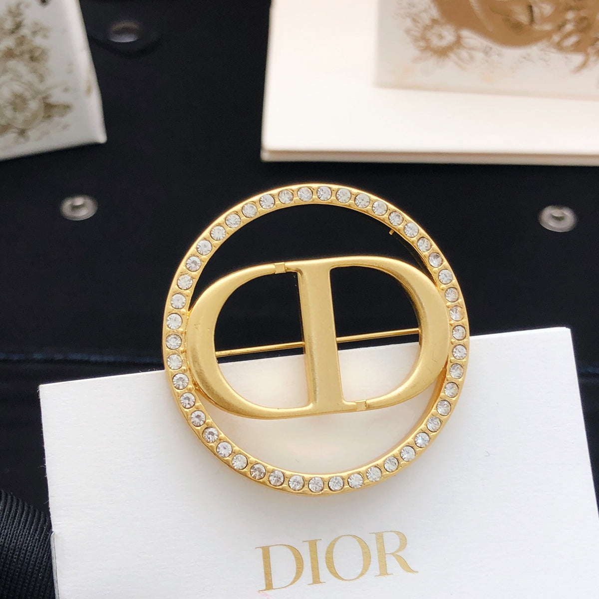 Dior Gold-Tone Circular CD Brooch - product image 2