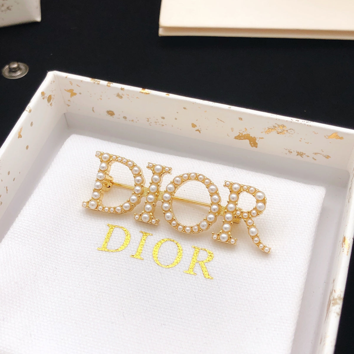 Dior Pearl-Look Script Letter Brooch - product image 5