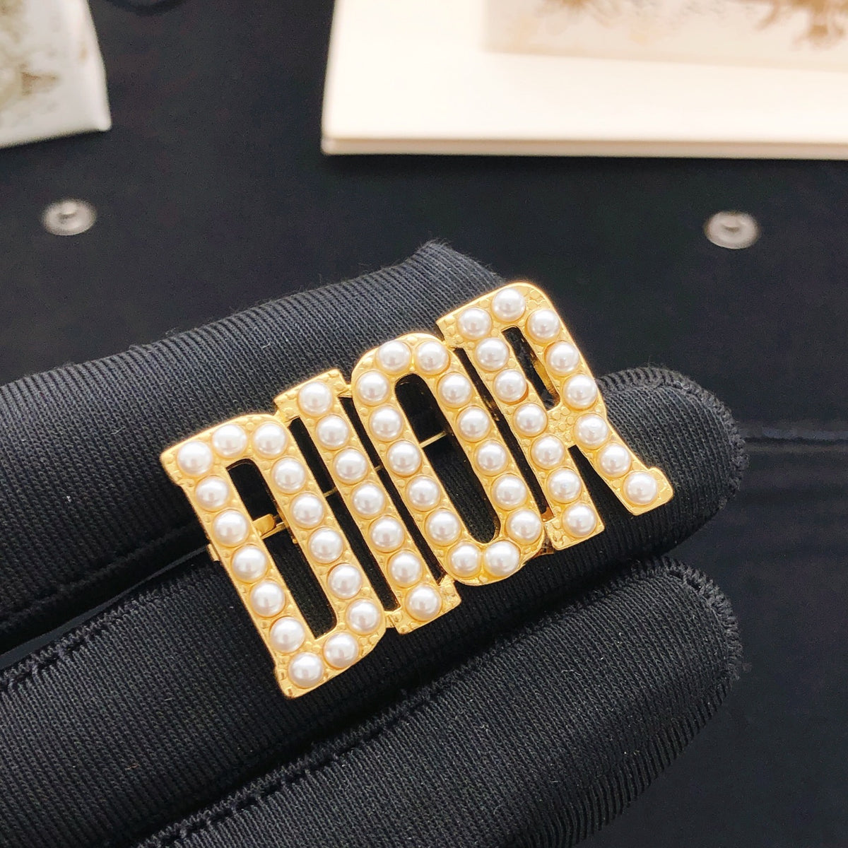 Dior Block Letter Pearl-Look Brooch - product image 4