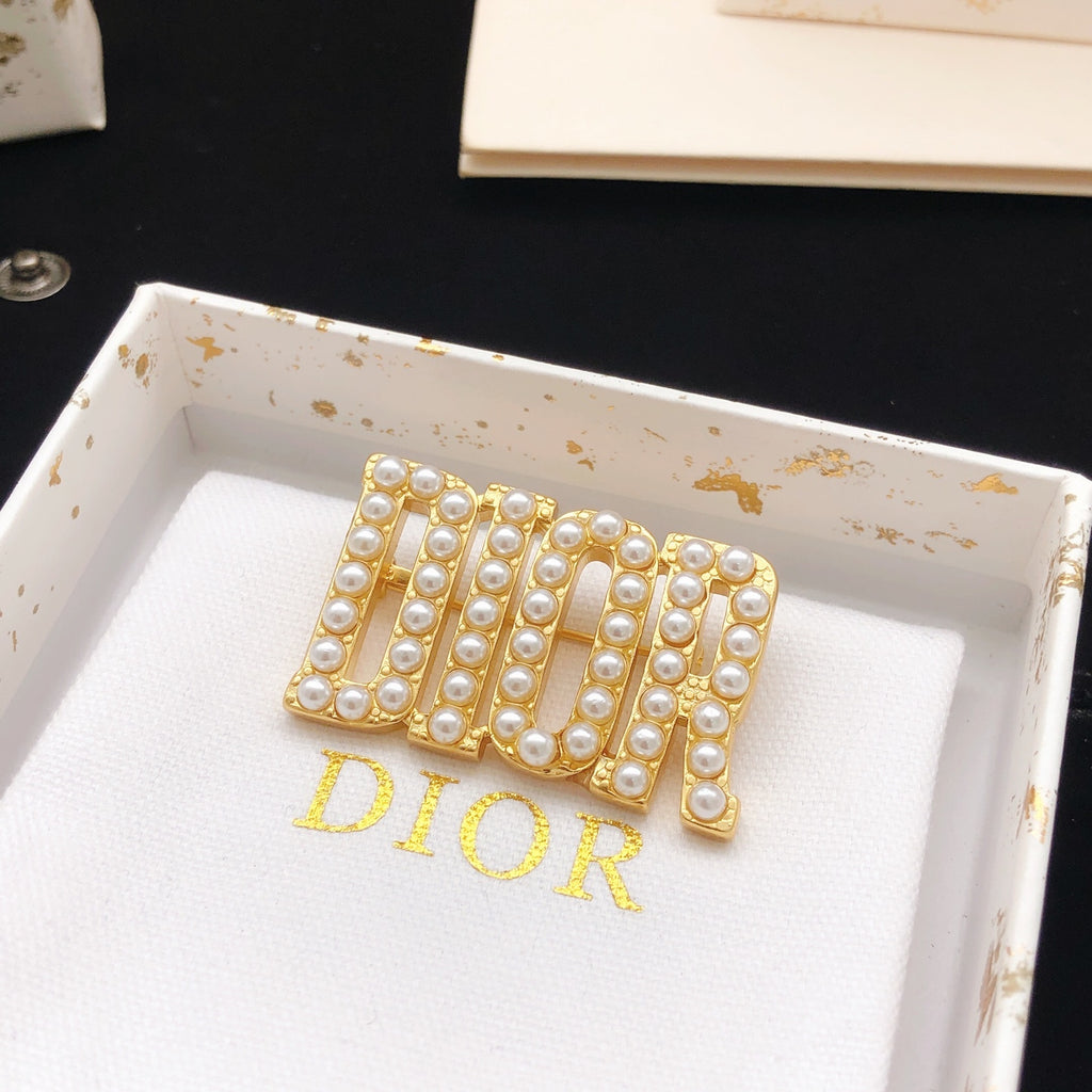 Dior Block Letter Pearl-Look Brooch - product image 2