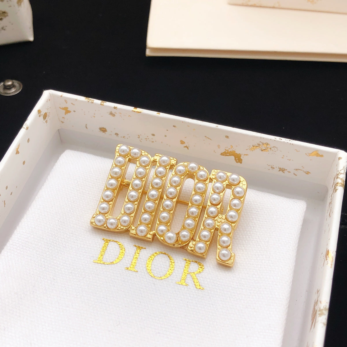 Dior Block Letter Pearl-Look Brooch - product image 2