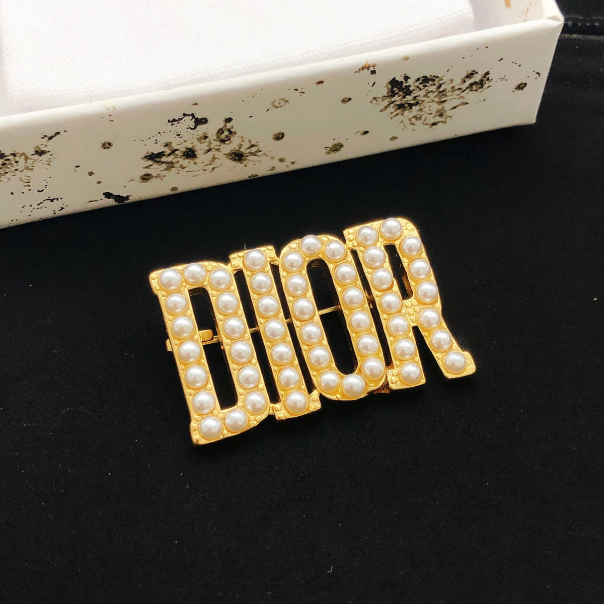 Dior Block Letter Pearl-Look Brooch - product image 1