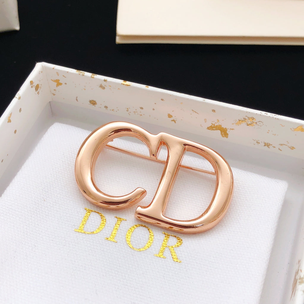 Dior Rose-Gold-Tone Polished CD Brooch - product image 5