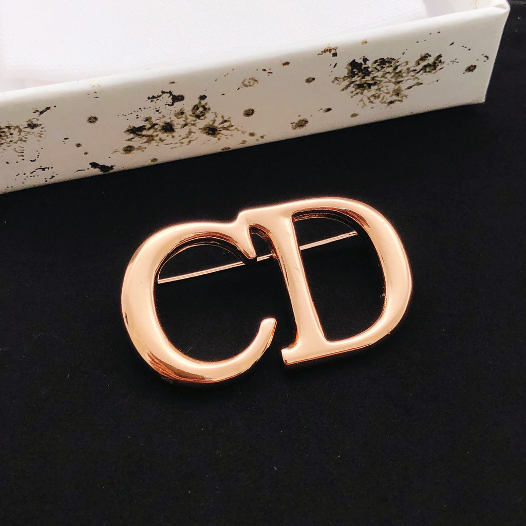 Dior Rose-Gold-Tone Polished CD Brooch - product image 3