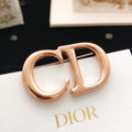 Dior Rose-Gold-Tone Polished CD Brooch - product image 1