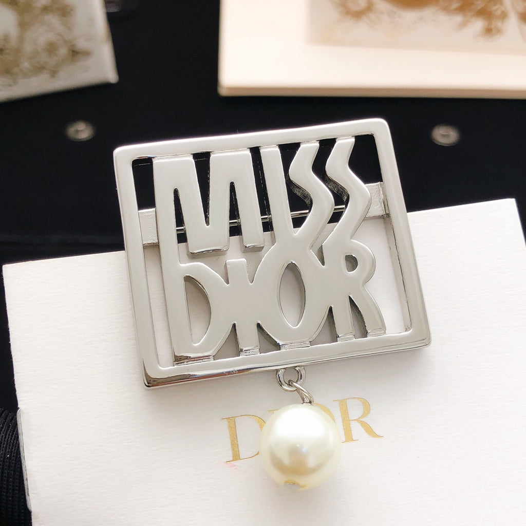 Dior Silver-Tone Miss Dior Square Brooch - product image 2