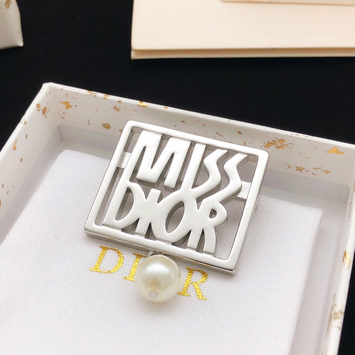 Dior Silver-Tone Miss Dior Square Brooch - product image 4