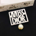 Dior Silver-Tone Miss Dior Square Brooch - product image 1