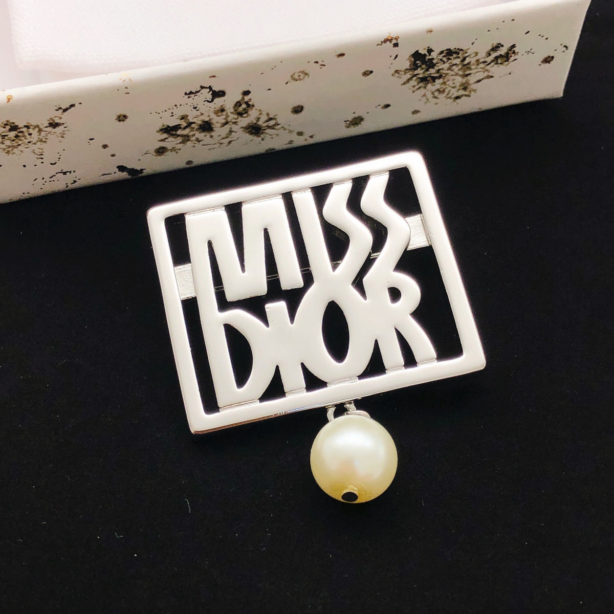 Dior Silver-Tone Miss Dior Square Brooch - product image 1