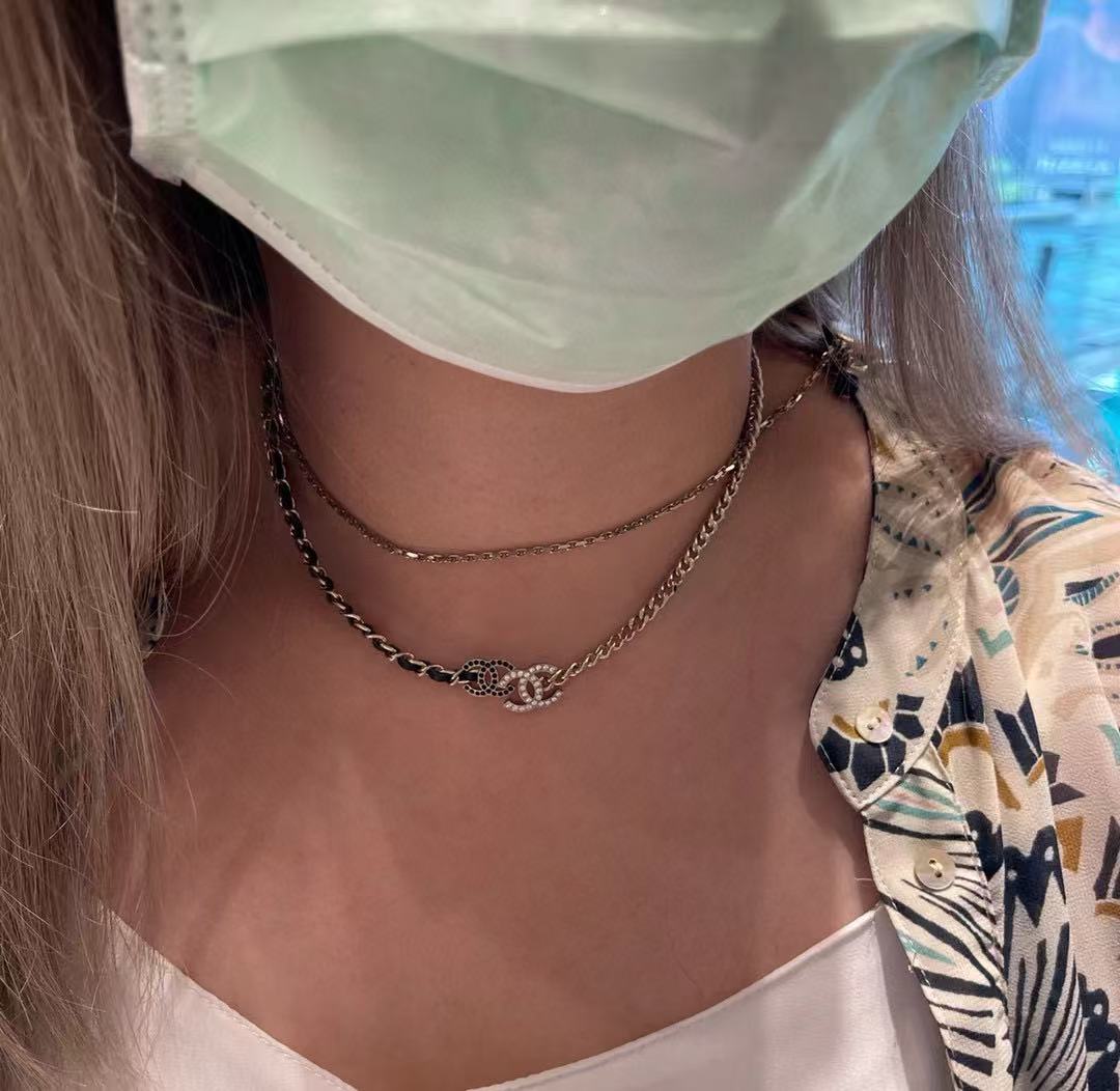 Chanel Two-Tone Chain Necklace with CC Detail - album image 4