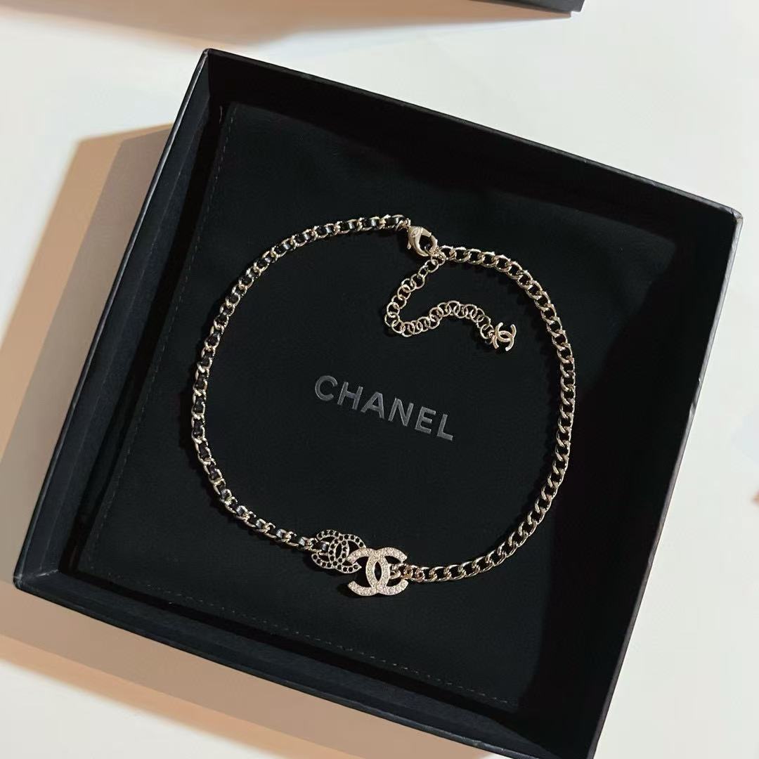 Chanel Two-Tone Chain Necklace with CC Detail - album image 8