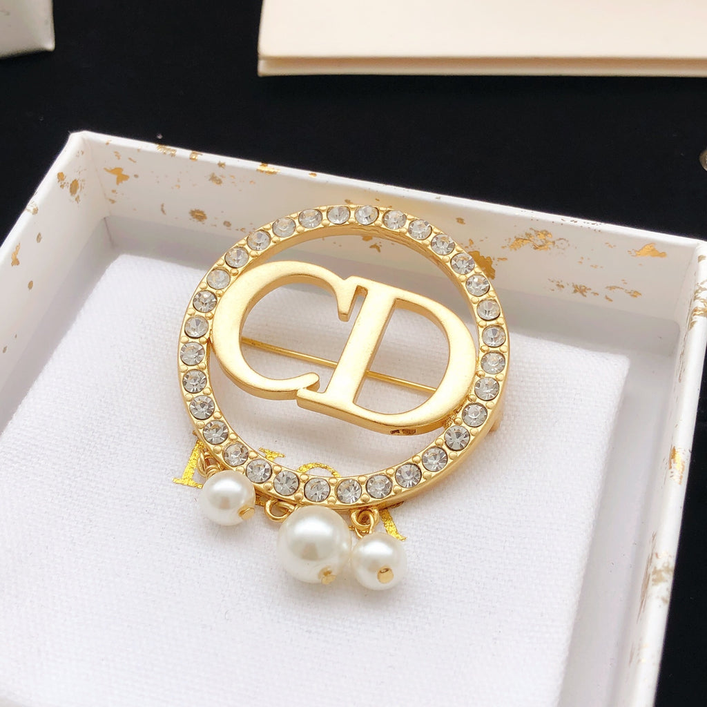 Dior Circular CD Pearl-Look Drop Brooch - product image 5